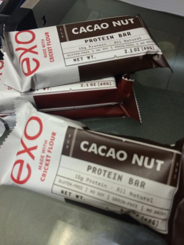SifuMimiChan's tweet photo. I was skeptical -cricket #protein bars?But #tim06 arrived post #workout so tried it. #yummy -- Thanks @tferriss http://t.co/1Vz0mvFwUj