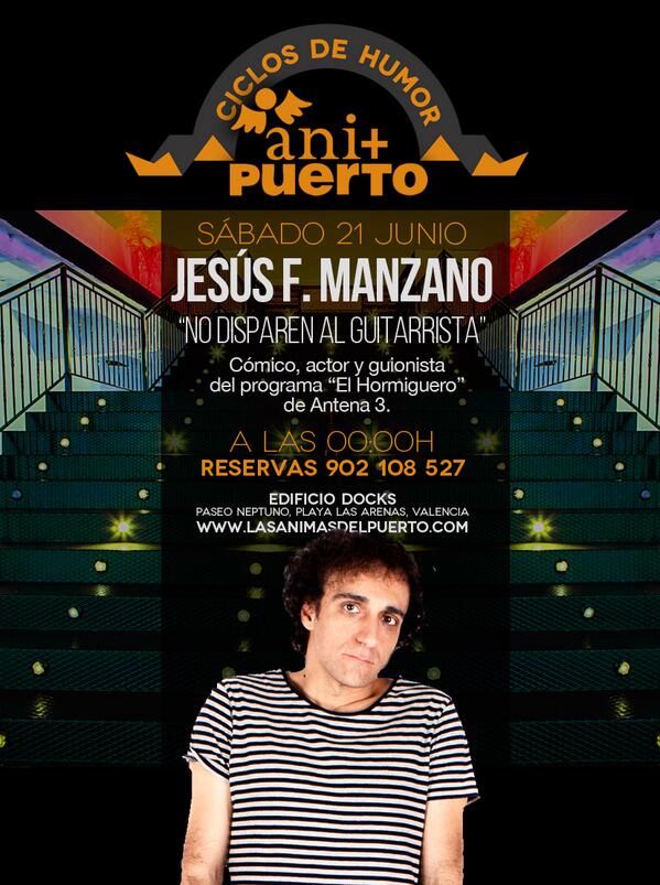grupolasanimas's tweet photo. Directo del hormiguero JESÚS F. MANZANO a la terraza de las animas del puerto . este sábado ciclo del humor!! http://t.co/cwRGoGtSRD