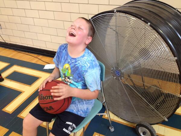 Isaac Braucht takes a break at Camp Old School
