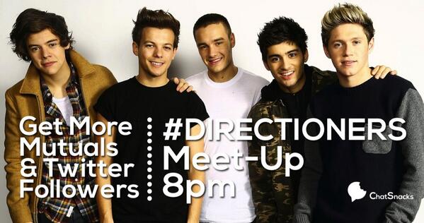 ChatSnacksApp's tweet photo. #directioners we're doing another meet up tonight. 8PM on #ChatSnacks. Who's In ? http://t.co/Eca0robxhb http://t.co/ODO3nby9im