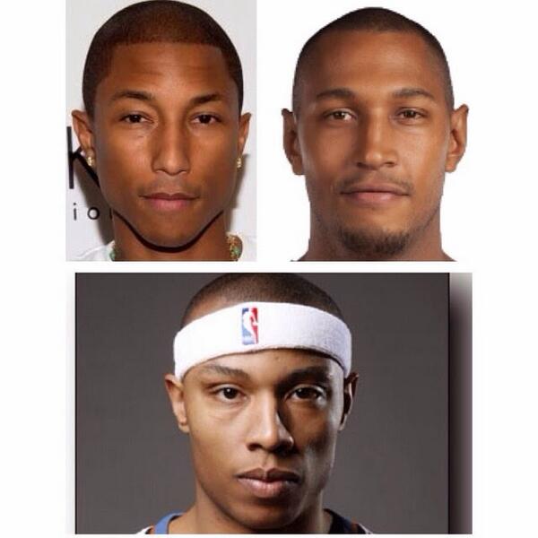 NBA_fr's tweet photo. Pharrell + Diaw = Butler #LOL http://t.co/8fzHdtPsNy