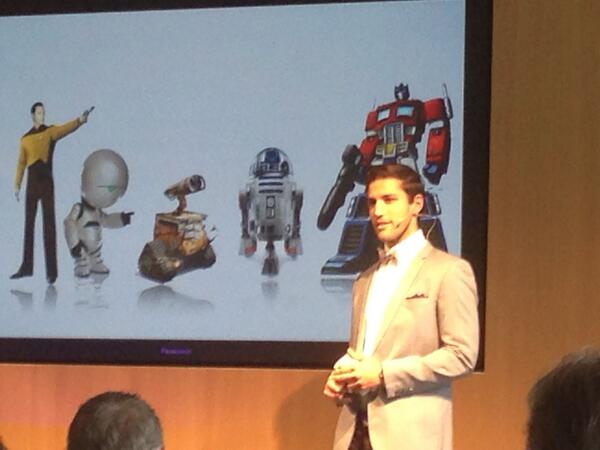 RobotLaunch's tweet image. Daniel from #ModBot at #Highway1 demo day - go industrial robots!