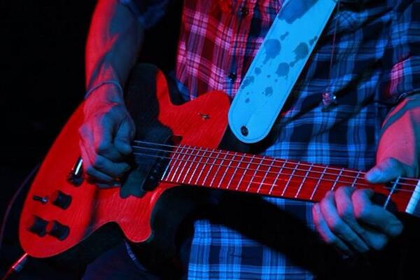 Epic shot of our lead guitarist jamming away at our gig last week with <a href="/BlackCatBonesSA/">The Black Cat Bones</a>!