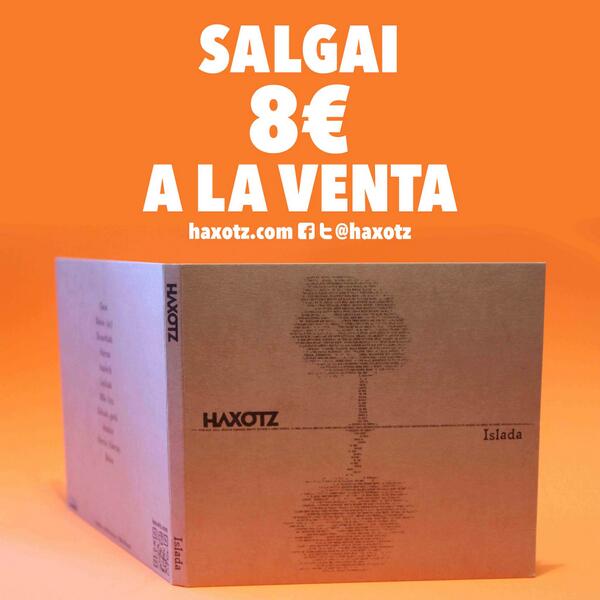 haxotz's tweet photo. Islada, el nuevo disco ya está a la venta, y se puede escuchar en http://t.co/xKr2L9KmiQ. ¡Ayúdanos a compartirlo! http://t.co/5wJZp2s2j1