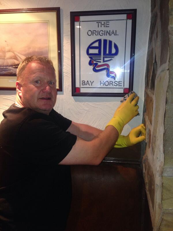 greymarebolton's tweet photo. @JohnMcGinlay10 @JohnMcGinlayJR @M_McGinlay10 super john givin the @oldbayhorse a good clean ready 4 tomorrow's game! http://t.co/MpJRTWxPP5