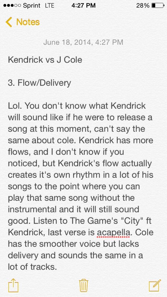 SchamaNoel's tweet image. Why Kendrick is the better overall rapper than J Cole(big cole fan but this debate needed to end)