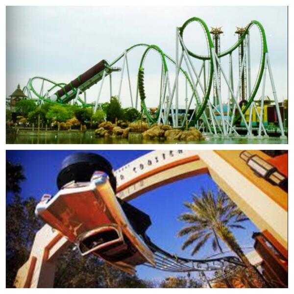 ThemeParkZak's tweet image. Which coaster do you like better ? 
RT for the Incredible Hulk coaster
Favorite for Rockin Roller coaster
