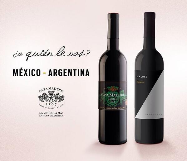 CasaMadero's tweet photo. ¿México o Argentina?

#seleccionmexicana #Mundial2014 #VinoMexicano #CasaMadero http://t.co/xPQUpmTp7T