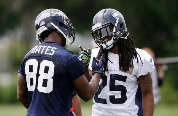 NFL's tweet image. VIDEO: Tensions run high at Seahawks practice on.nfl.com/1phBxkO