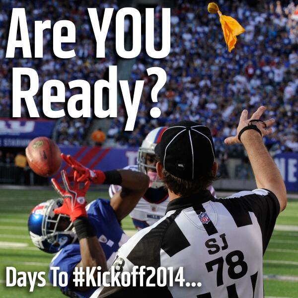 NFL's tweet photo. 78 days to go. Bring it on! #Kickoff2014 http://t.co/bsVBhQktYp
