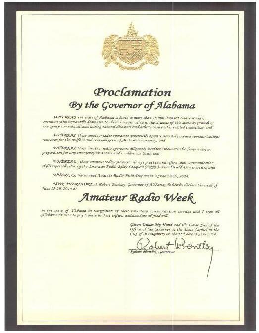 Alabama_ARRL's tweet photo. Amateur Radio Week in Alabama! #hamradio #ARRL2014 http://t.co/PP60ZkTX8A