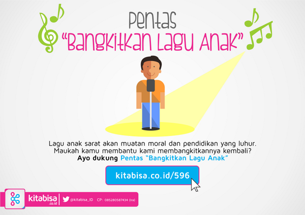 kitabisacom's tweet photo. Yuk bangkitkan lagu anak yg kian punah-> http://t.co/DqdSobkCjP pls support @Rhenald_Kasali @nukman @ayahedy http://t.co/FpBEh6DoW2