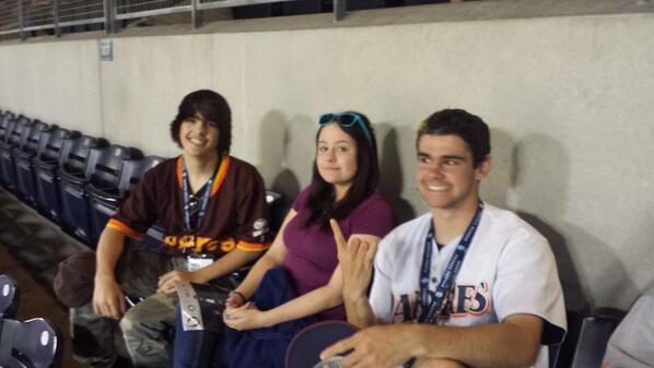 Padres360's tweet photo. The boys picked up a girl. Is that swagger @DancingFriar #TheirMission http://t.co/4tYQYiW3dt