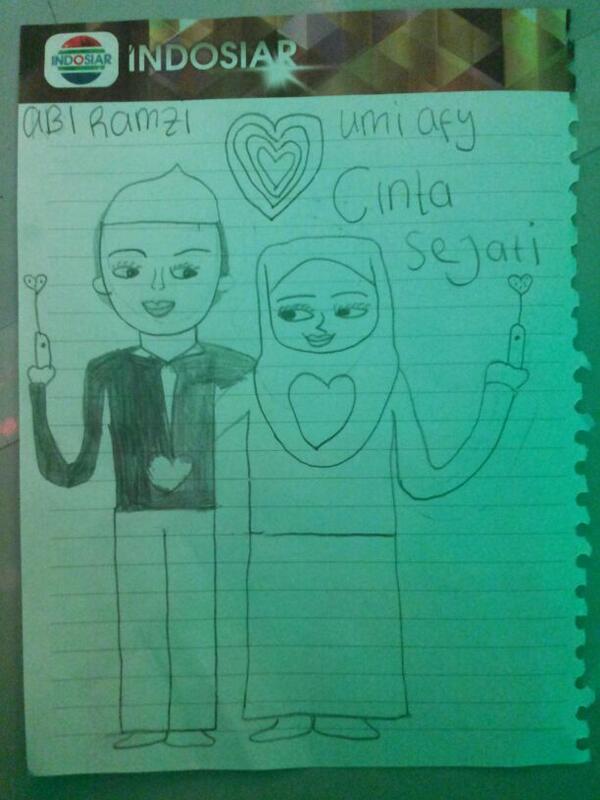 AviBasalamah's tweet photo. Hihihi yang ini gambar Amma Avi n Ammu Ramzi ... terima kasih Rida sayaangg @AksiJunior_ID @ramzi_tebe #babaknominasi http://t.co/DFlUKppwmn