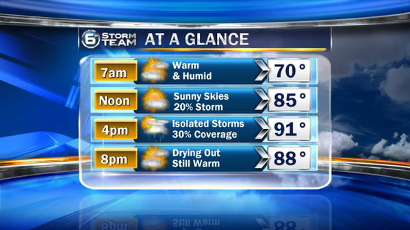 6News's tweet photo. Did you get a pop-up storm yesterday? We have slightly better chances today. 

Join us on WATE! http://t.co/TFCv1Je7IB