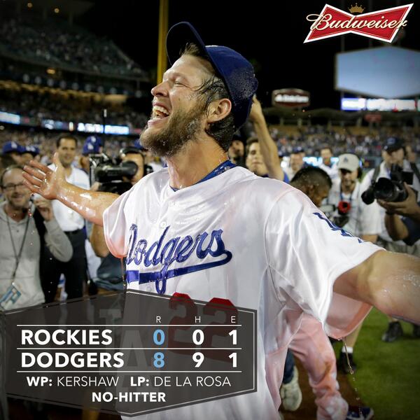 Clayton Kershaw turns in one of the greatest pitching performances in <a href="/MLB/">MLB</a> history. Recap: atmlb.com/1ym4a6D