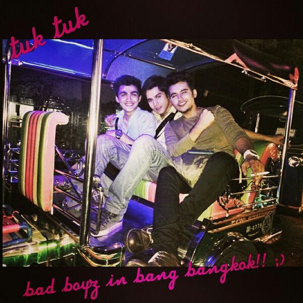 ADITYASRAJPUT's tweet photo. Post shoot mad fun in #bangkok with co-model buddies, the madsters... @Rohaan_ n @I_anshumanM #khapunkhap #tuktuk xx http://t.co/WvwySeHLQN