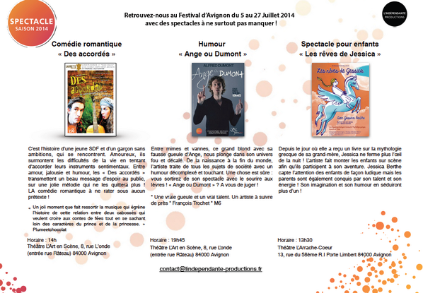 L_inde_Prod's tweet photo. Nous artistes seront dans @avignonleoff . N’hésitez pas à nous contacter pour avoir des Invitations. #RT http://t.co/LXjJKsjYPe