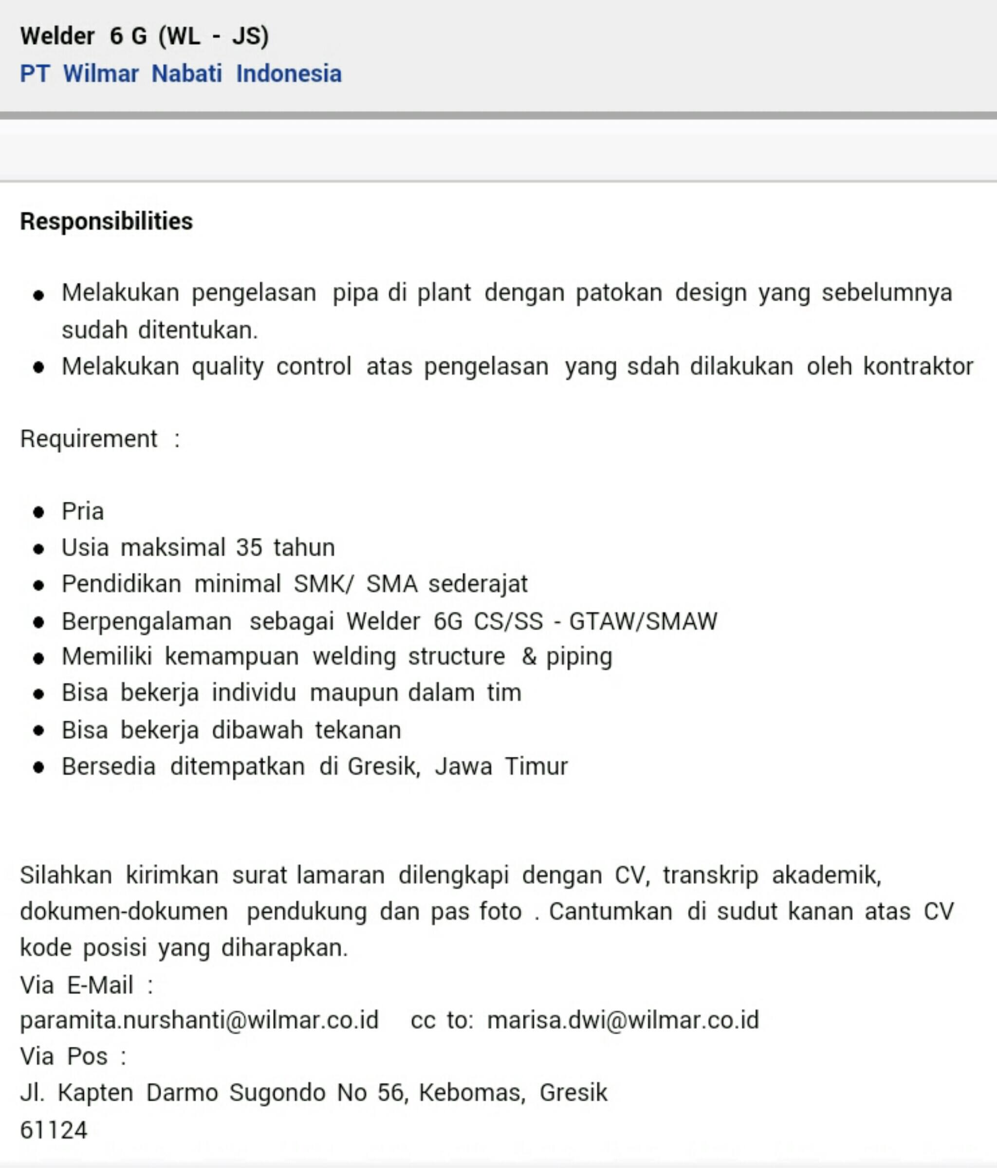 Download 63+ Contoh Surat Lamaran Kerja Wilmar Terbaik Gratis