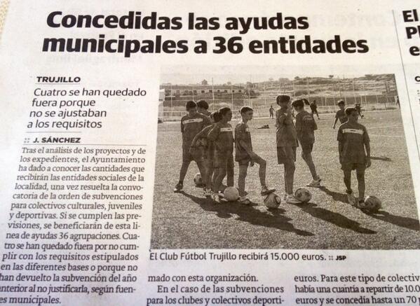Subvenciones a asociaciones deportivas: foto: CF Trujillo 15.000€ Ánimo a todos!#deporte #futbol