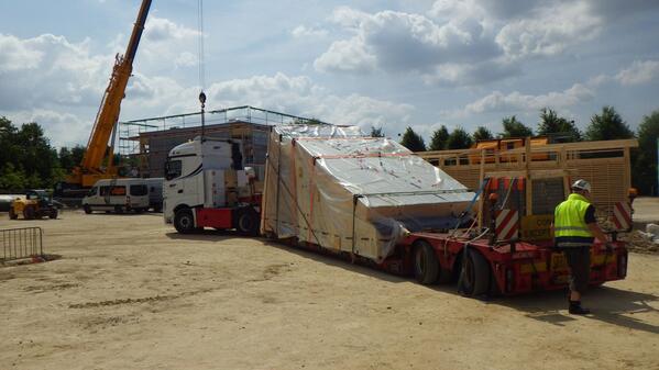teamDTU's tweet photo. Our modules finally arrived on site yesterday! 
#SDE2014 #SolarDecathlon http://t.co/RJLe0qAyc0