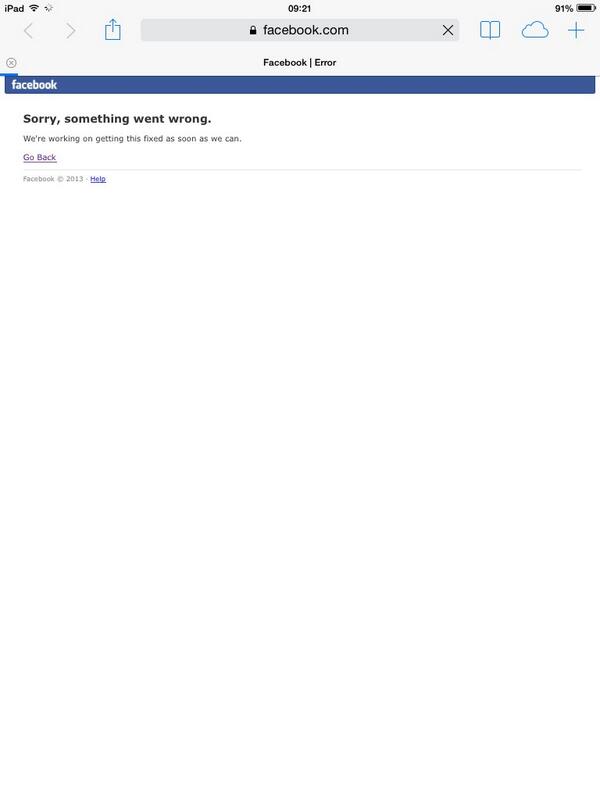 CrystalEnigma's tweet photo. Facebook down on app and internet and this time it's not my fault..... Hehehe!!! http://t.co/L9yTLwDXMI