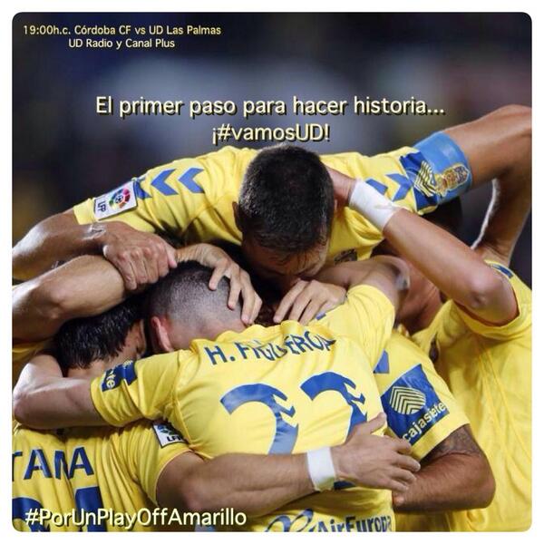 UDLP_Oficial's tweet photo. Córdoba CF - UD Las Palmas, a dos pasos de hacer historia. ¡#VamosUD, lo conseguiremos! #PorUnPlayOffAmarillo http://t.co/vdlHU8Q2Q0