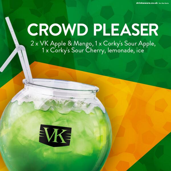 vkdrink's tweet photo. Any predictions for the match tonight? Kick off a World Cup party with a VK Footbowl #VKEND http://t.co/74VQH7vHTe