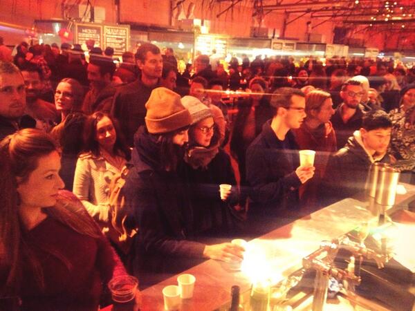 All of you #churros fiends waiting in line for your sugary goodness. Buying them as fast as they're made #WinterFeast