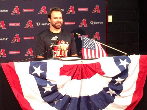 Speaking of #VoteGoldy, meet his new campaign manager. More to come on Saturday's <a href="/FOXSPORTSAZ/">Fake BALLY Sports az</a> telecast.