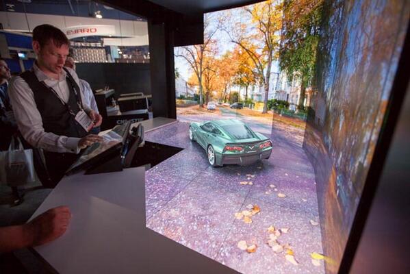 ChristieDigital's tweet image. What color is your Corvette? Customize your ride in Christie's Interactive Design Studio at #InfoComm14