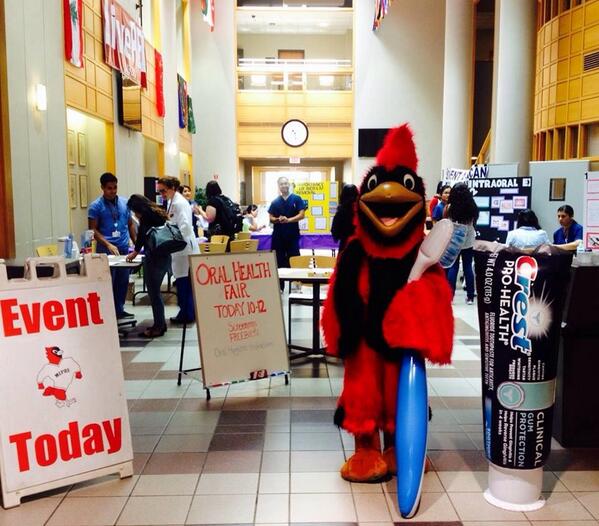 MCPHSAdmissions's tweet image. Today our Brain Cell Kristine visited the Oral Health Fair, where she saw @RedTCardinal helping out.