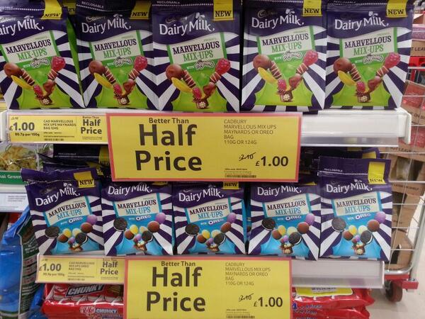 Better than half price Cadbury marvellous mix ups in our store today. Get your nibbles for the game #ComeOnEngland