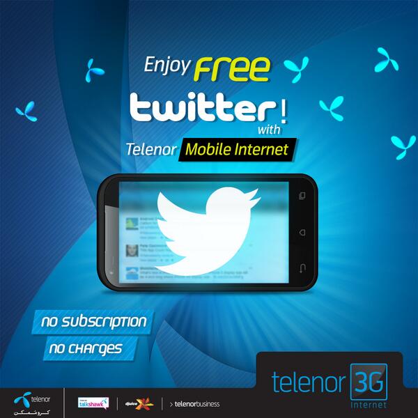 Enjoy free twitter with Telenor Pakistan and tweet away.       

#TelenorPakistan  #TelenorFreeTwitter