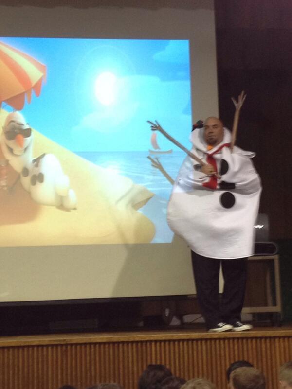 Olaf came by to wish the students a great SUMMER! #lastdayofschool