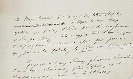 laurierojas's tweet photo. Baudelaire calls Victor Hugo an idiot in letter auctioned tonight @ChristiesInc http://t.co/5rQ8FvP2nW #FleursduMaul http://t.co/BGNxGtgPah