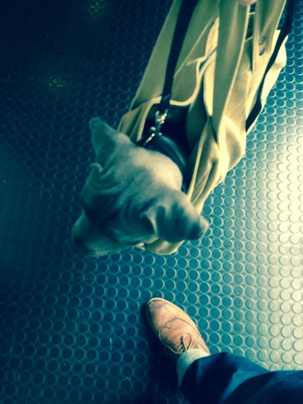 Too tired to walk home after her first day in the media!!