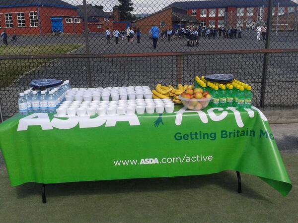 All set up and ready for Asda Active in Kilkeel. Just waiting on the schools to arrive. More photos to follow x