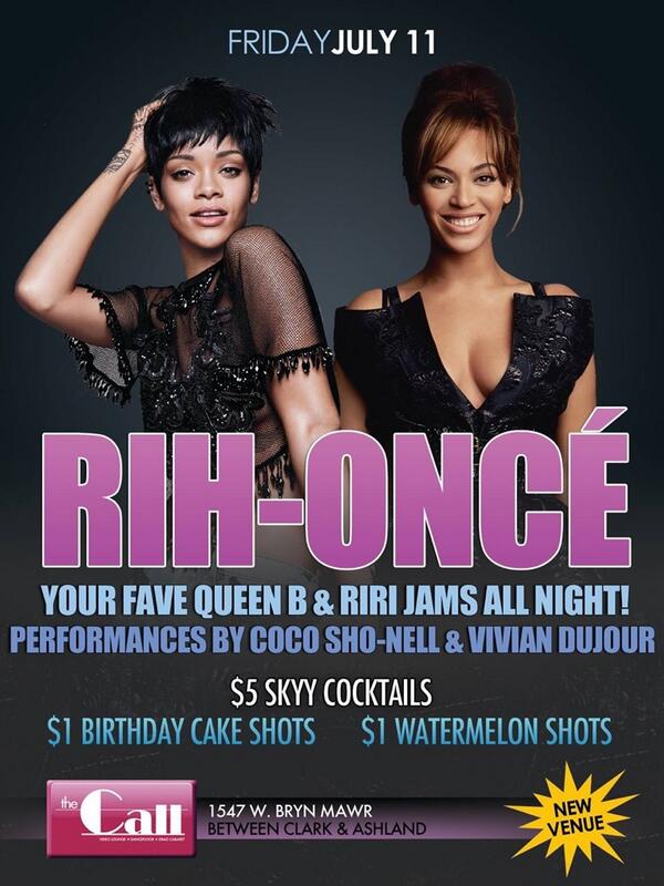 Spin may be dead but it's fantastic events have a new home. #rihonce #rihanna #beyonce @thecallbar