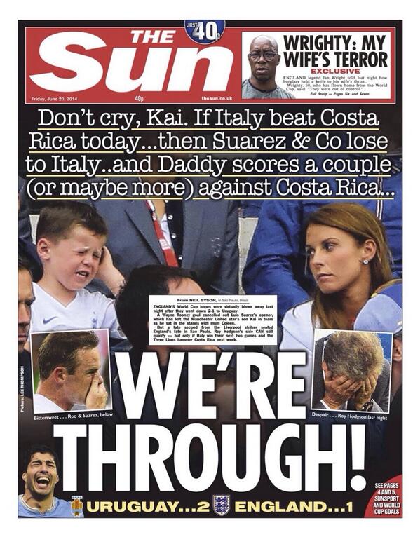 jensumbreit's tweet photo. Die Engländer haben zwei WM-Spiele verloren, aber nicht ihren Optimismus und Humor! via @TheSunNewspaper #eng http://t.co/Y6KmBLF1UK