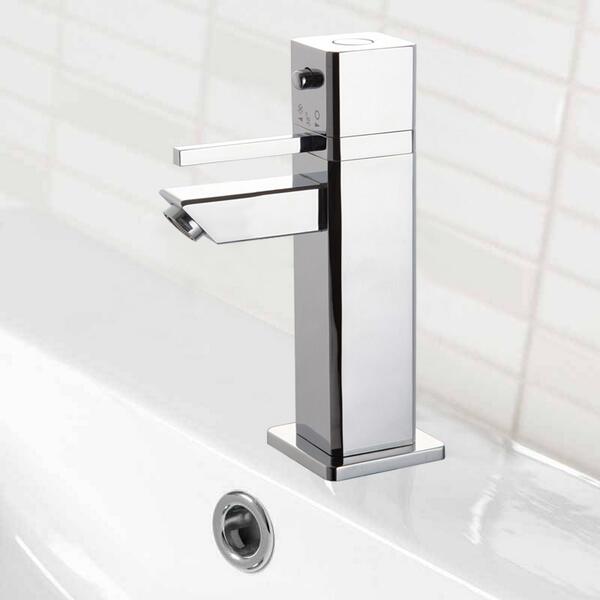 Lastest Designer Square Thermostatic Basin Mixer, Separate handle control for ON/OFF and temperature adjusting.