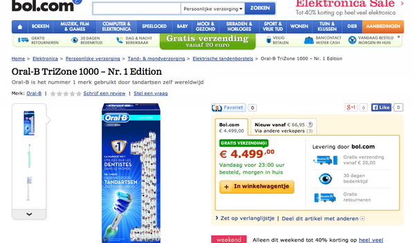 Met hoeveel goud en diamanten is deze tandenborstel belegd <a href="/bol_com/">bol</a> ? #typo #bol.com ;-)