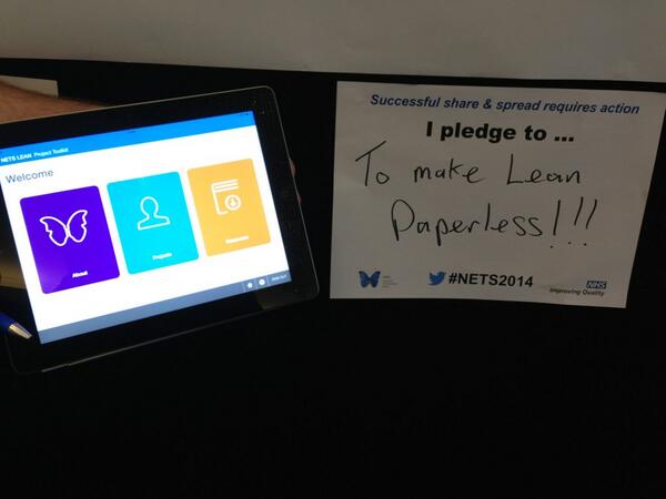 DrIainMSmith's tweet image. Doing our bit for 2018 @Jeremy_Hunt “@nhsNETS: Making lean easier and #paperless using technology at #NETS2014 http://t.co/9NGvn5EyP9”