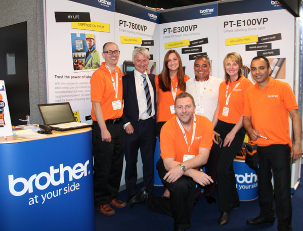 Brother_UK's tweet photo. The @Brother_UK team with Billy Byrne from @DIYSOS at the @Elexshow in Manchester yesterday #Elex2014 http://t.co/MK03AM9B2K