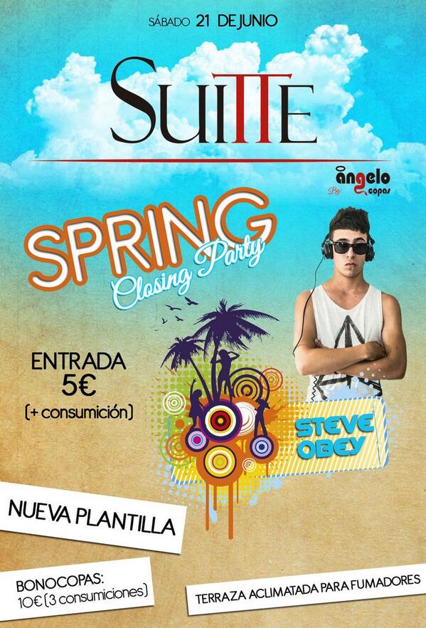 SuitteMartos's tweet photo. Y... 

¡AQUÍ ESTÁ CHICOS! Vamos a despedir la Primavera como Dios manda.
#SpringClosingParty #RT! http://t.co/E3YuSvKvNo