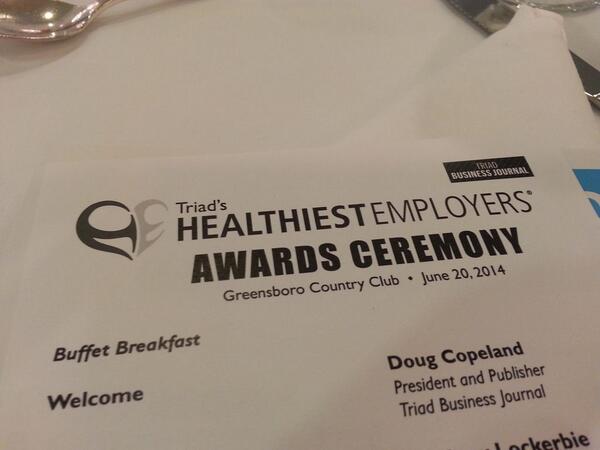 randolphhealth's tweet photo. Excited to be a finalist for the @TriadBizJournal #Healthiest Employers award. Ceremony kicks off shortly. #RootForUs http://t.co/Q8qWjHIzkx