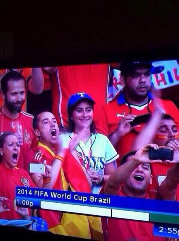 WorIdStarMedia's tweet photo. When you're super high and go to a World Cup game instead of a baseball game http://t.co/QWwisHoN35