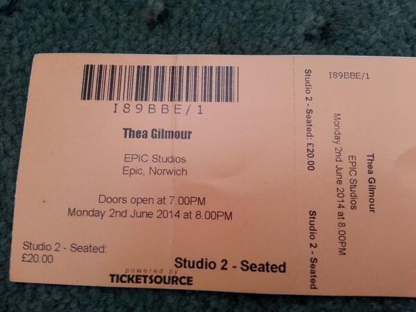DennyRobanddeb's tweet image. @theagilmore @NigelStonier just noticed the spelling error on the Norwich gig ticket.#futurecollectable