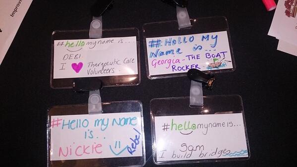 South_Tees_TCVs's tweet image. @nhsNETS @GrangerKate. They asked for creative name badges. I think we succeeded #NETS2014