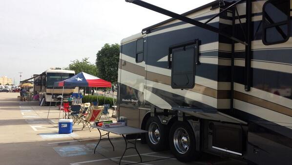 BuffettRVparty's tweet photo. The Eagle has landed. Near the corner of World Cup Way and Main Street. http://t.co/6luzI7QTDF